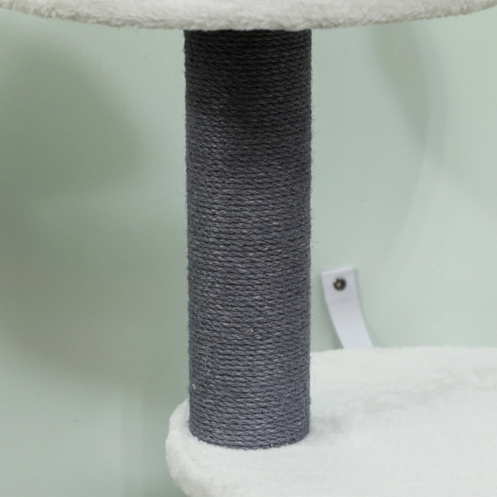 Tiragraffi per gatti con letto e piattaforme ¨C zephmum ¨C bianco grigio
