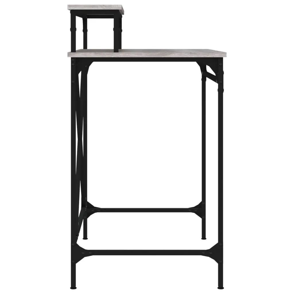Scrivania | Tavolo da Ufficio Grigio Sonoma 80x50x90 cm Legno Multistrato e Ferro