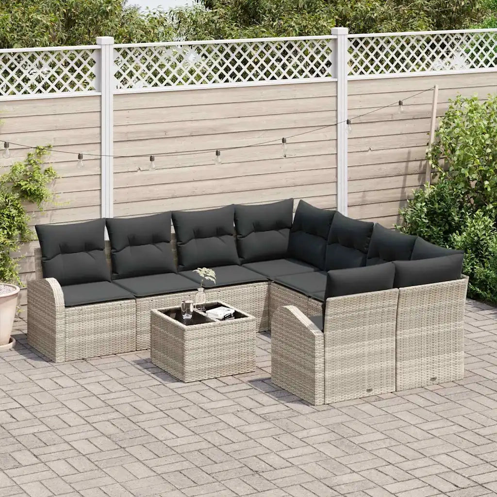 Set di divani 9 pcs Grigio chiaro e grigio scuro polyrattan 3354651