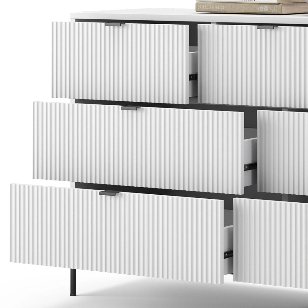 Vicco Credenza  Bianco 42 x 81 cm con 7 cassetti