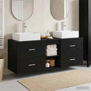 Set di Armadi da Bagno 3 pz Nero 129 x 41 x 79,5 cm 3405836