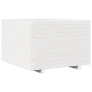 Fioriera rialzata per piante fiori patio giardino 70 x 70 x 49,5 cm legno di pino massiccio bianco 02_0037826