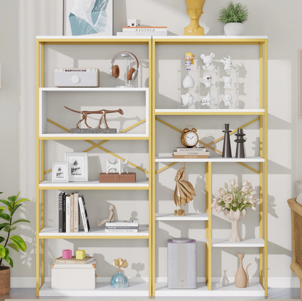 Libreria moderna 160x29,5x180 cm in MDF e metallo