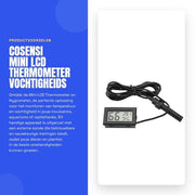Termometro Idrometro con Sonda Esterna - Monitoraggio Umidità - Monitoraggio Temperatura - Adatto per Incubatori/Aquari - Design Compattato - Display LCD - Misuratore del Clima