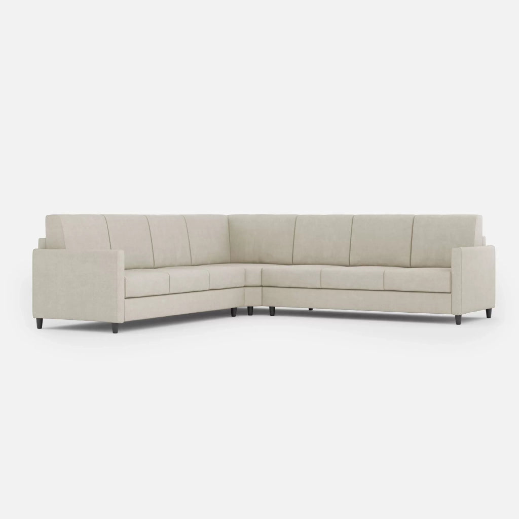 Divano karay 3 posti  (tre sedute da 60cm) + angolo + divano 3 posti (tre sedute da 60cm) misure esterne l.281x281 | latte - Mobili 2G