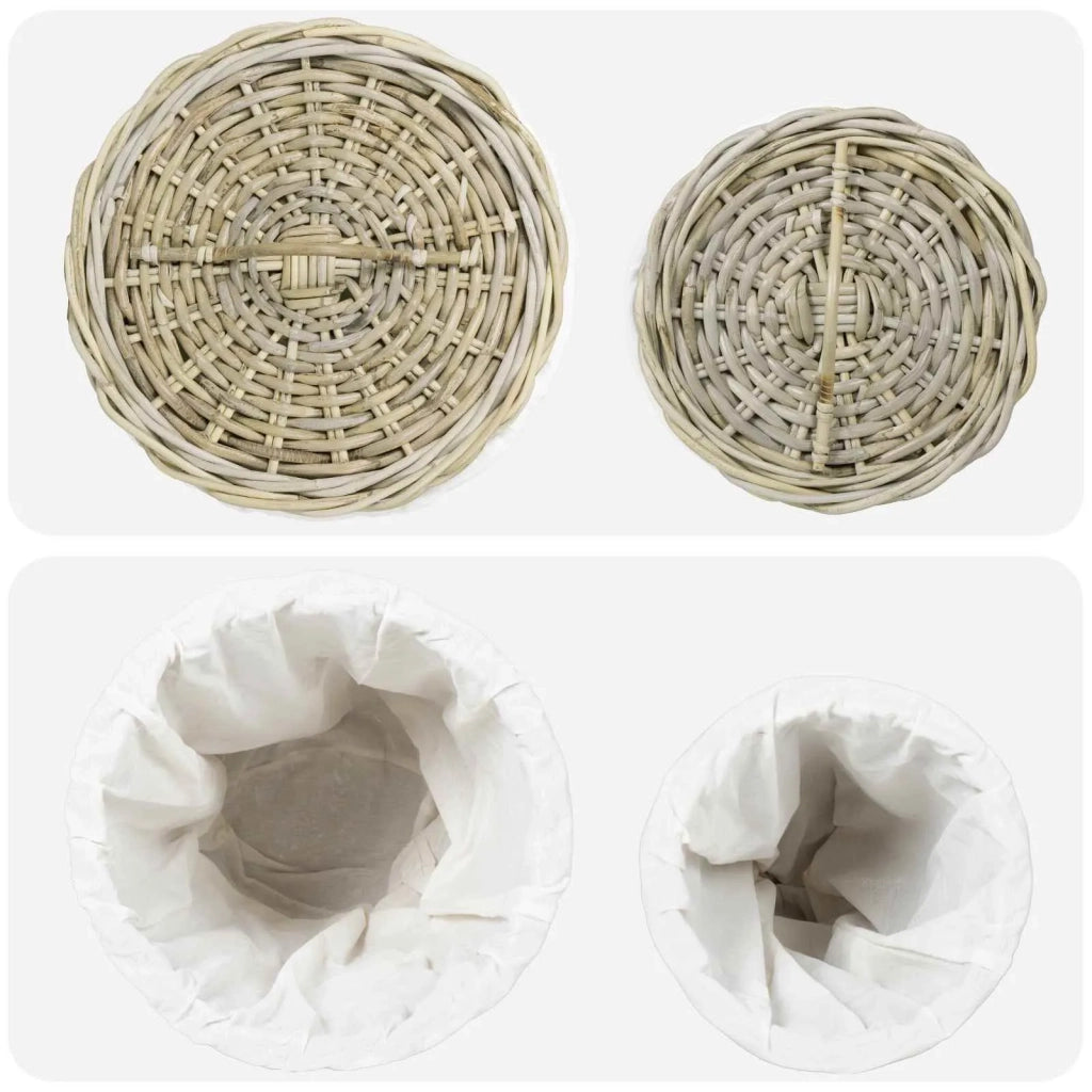Cesto per la biancheria con coperchio GENDT 2 pz Rattan Kubu 42020973