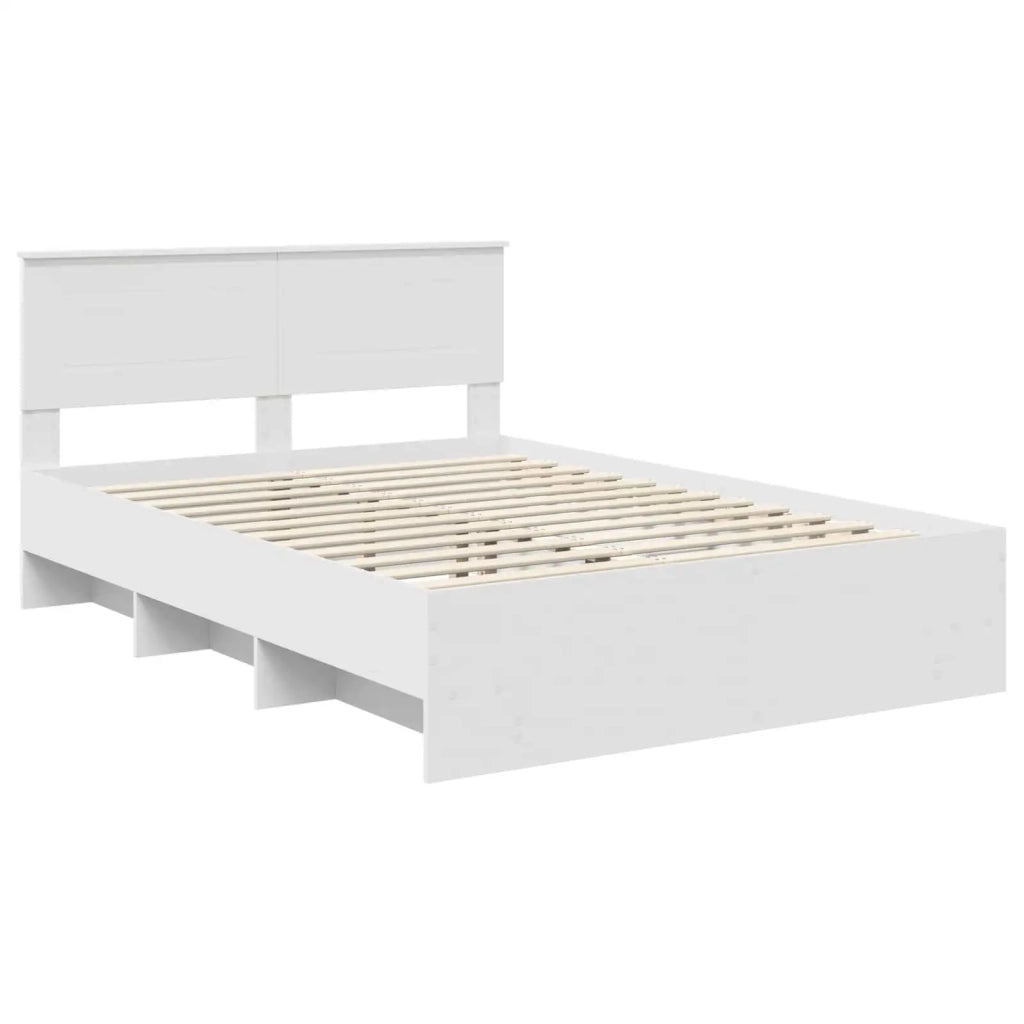 Struttura del letto Bianco 140 x 200 cm Legno multistrato