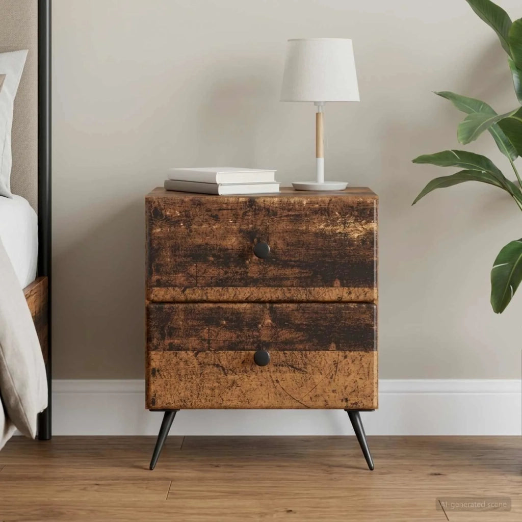 Armadio da Notte con cassetto Legno antico 43 x 34,5 x 47,5 cm 895461