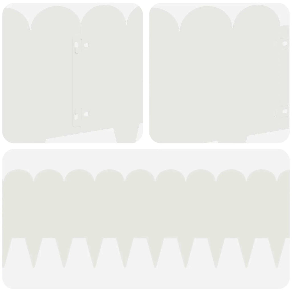 Bordura per Prato 20 pcs 103 x 25 cm Acciaio Bianco 8008697