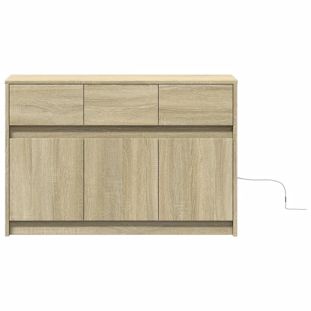 Mobile Porta TV con LED Rovere Sonoma 91x34x61 cm in Truciolato 852182