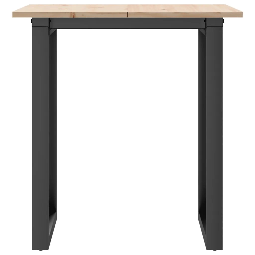 Tavolo da Pranzo Telaio a O 60x60x75 cm Legno Pino e Acciaio