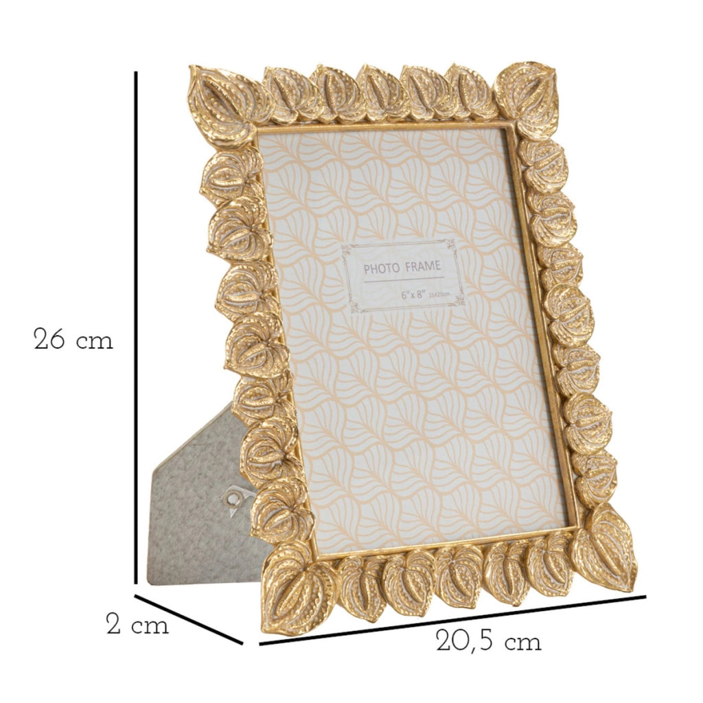 Portafoto Olistic 56, Oro, Poliresina, 20,5x2x26 cm