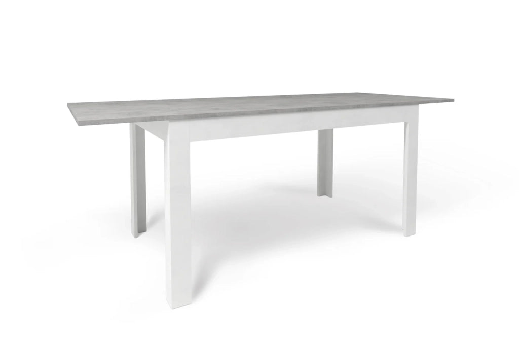 Tavolo Allungabile 140+60cm Bianco Ossido Cemento