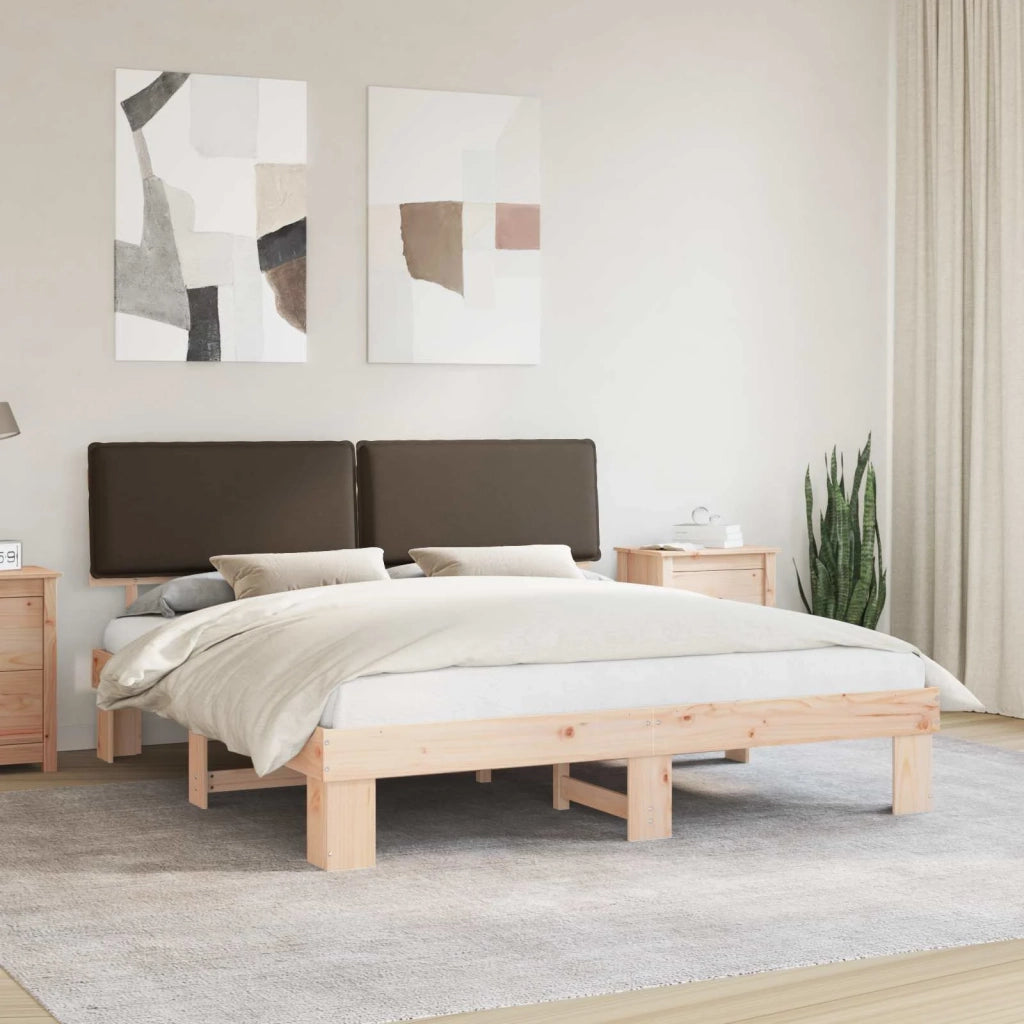 Letto con Testiera Rivestita Talpa 180 x 200 cm Pino massello