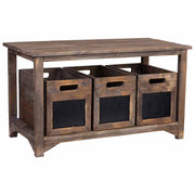 Panchina in legno con 3 cassetti 90x45x51h cm