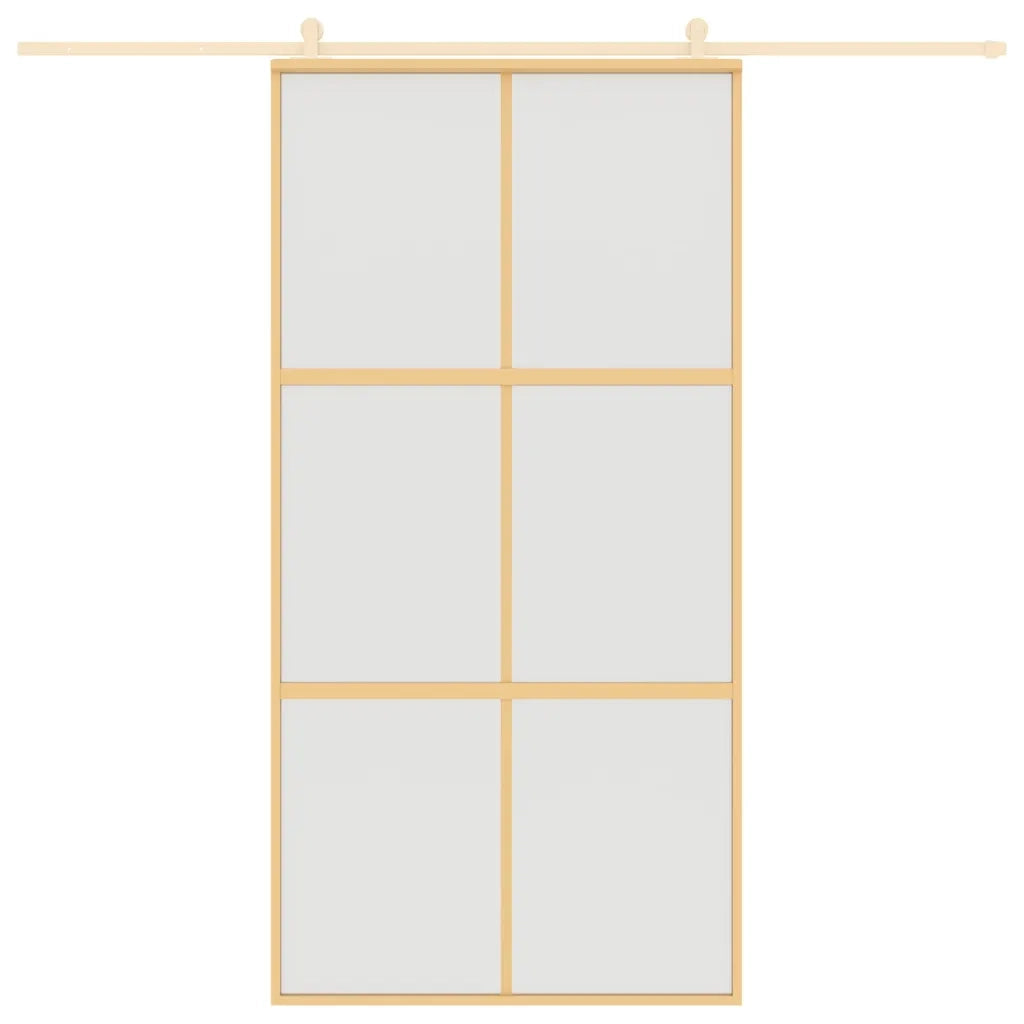 Porta Scorrevole Oro 102,5x205 Vetro Smerigliato ESG Alluminio
