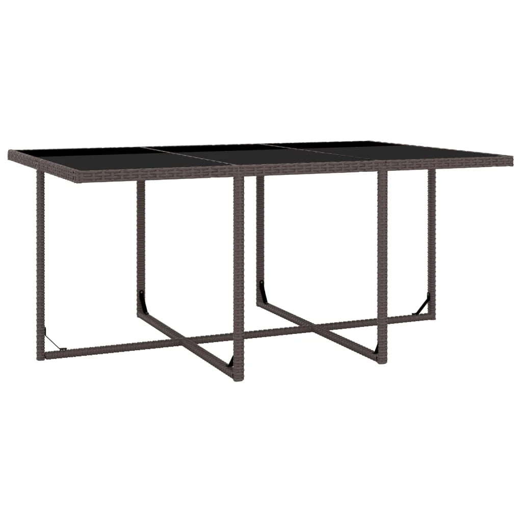 Set di mobili da giardino mobili da esterno 11 pezzi con cuscini resina intrecciata marrone 02_0015430
