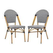 Set di 2 sedie da terrazza bistrot in tessuto e alluminio con motivo a