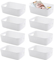 Set di archiviazione multifunzionale in plastica con maniglia da 8 pezzi, 20,5 x 14,5 x 7,5 cm, scatola di archiviazione