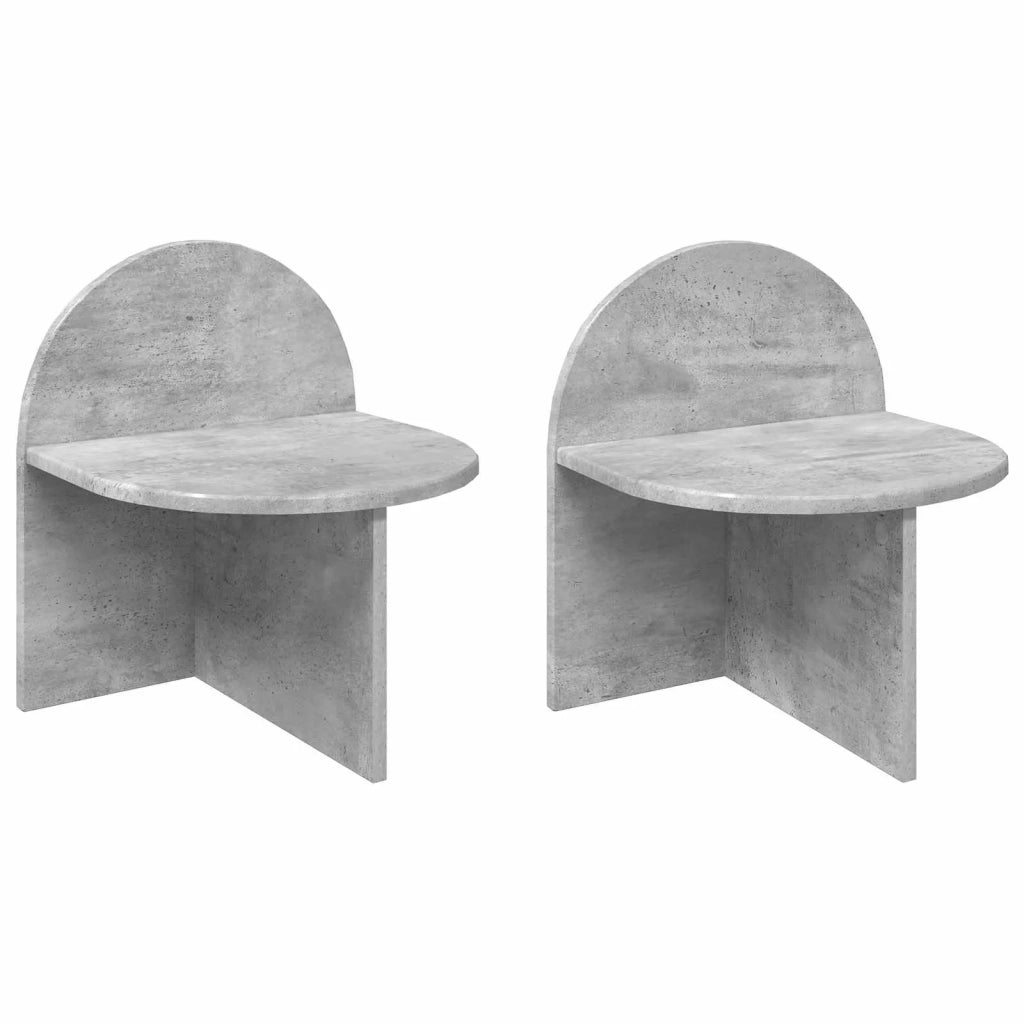 Set di 2 Comodini | Armadio da Notte | Mobiletto da notte Grigio Cemento 40 x 35,5 x 45,5 cm
