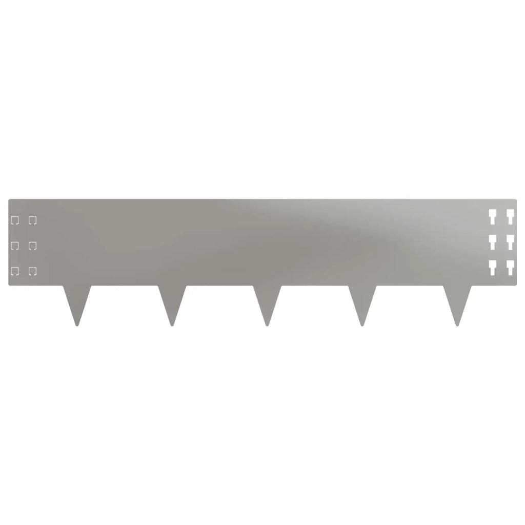 Bordura per Prato 10 pcs 100 x 25 cm Acciaio Argento 8008617