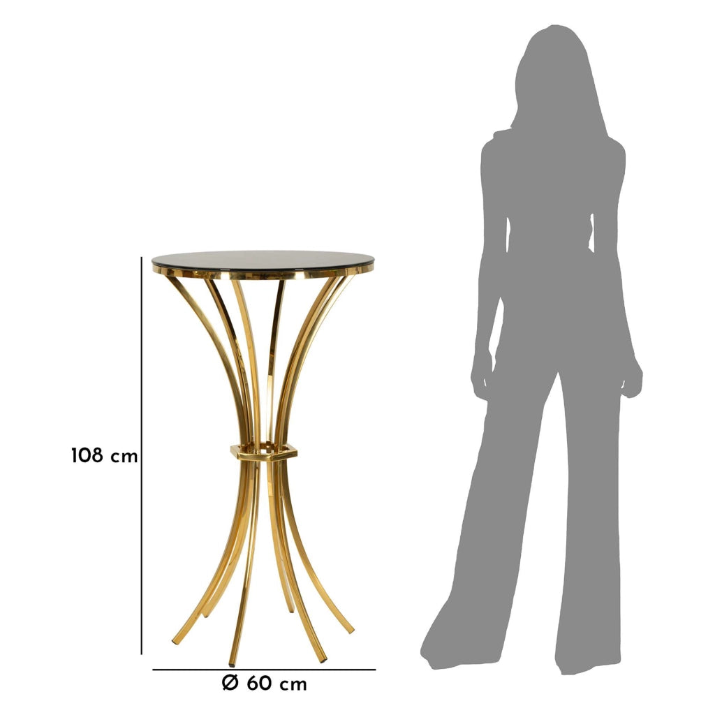 Datasiri, Tavolino da Salotto Forma Rotondo, 108x108x60h cm Trasparente
