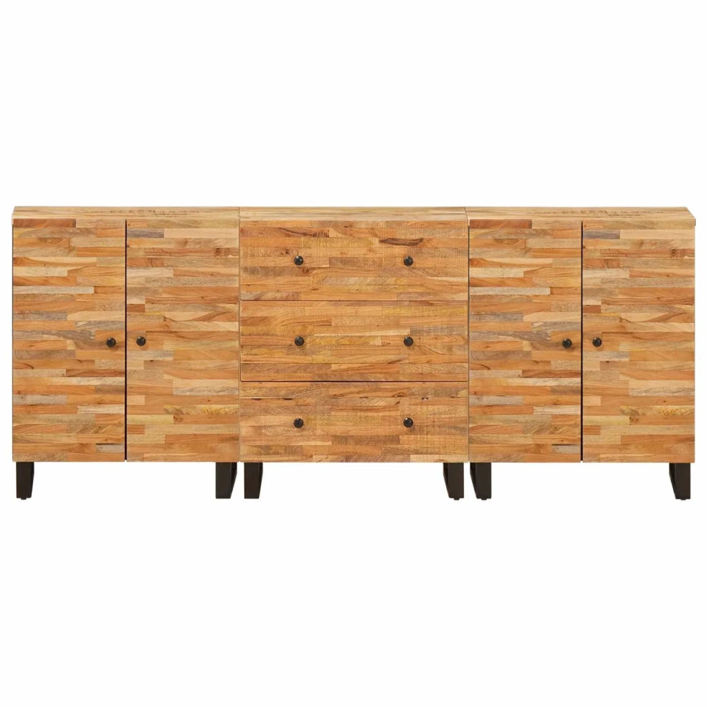 Credenza 3 pcs Marrone 60 x 33 x 75 cm Legno di mango massello 3310101