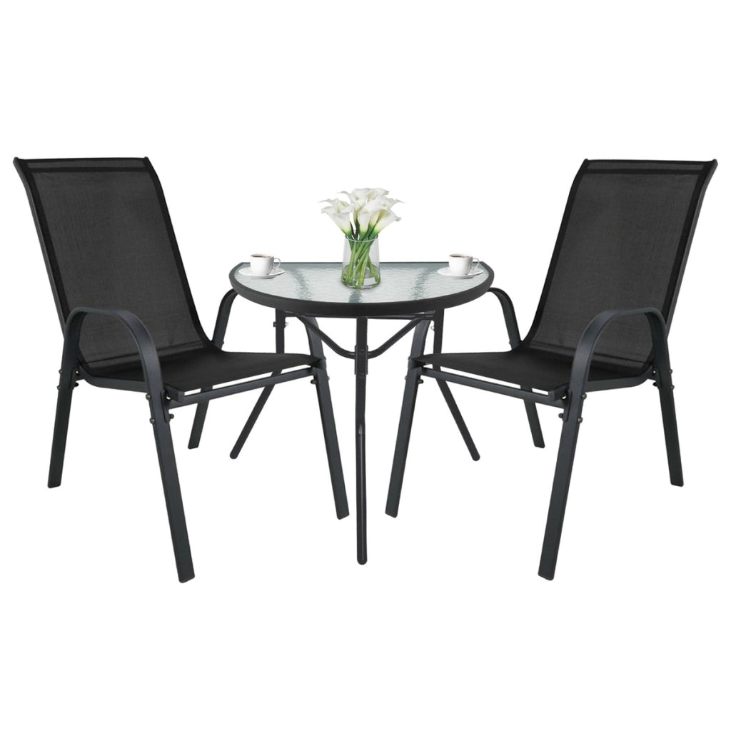 Set bistrot da balcone Island con tavolo a semicerchio e 2 sedie Sofia