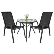 Set bistrot da balcone Island con tavolo a semicerchio e 2 sedie Sofia