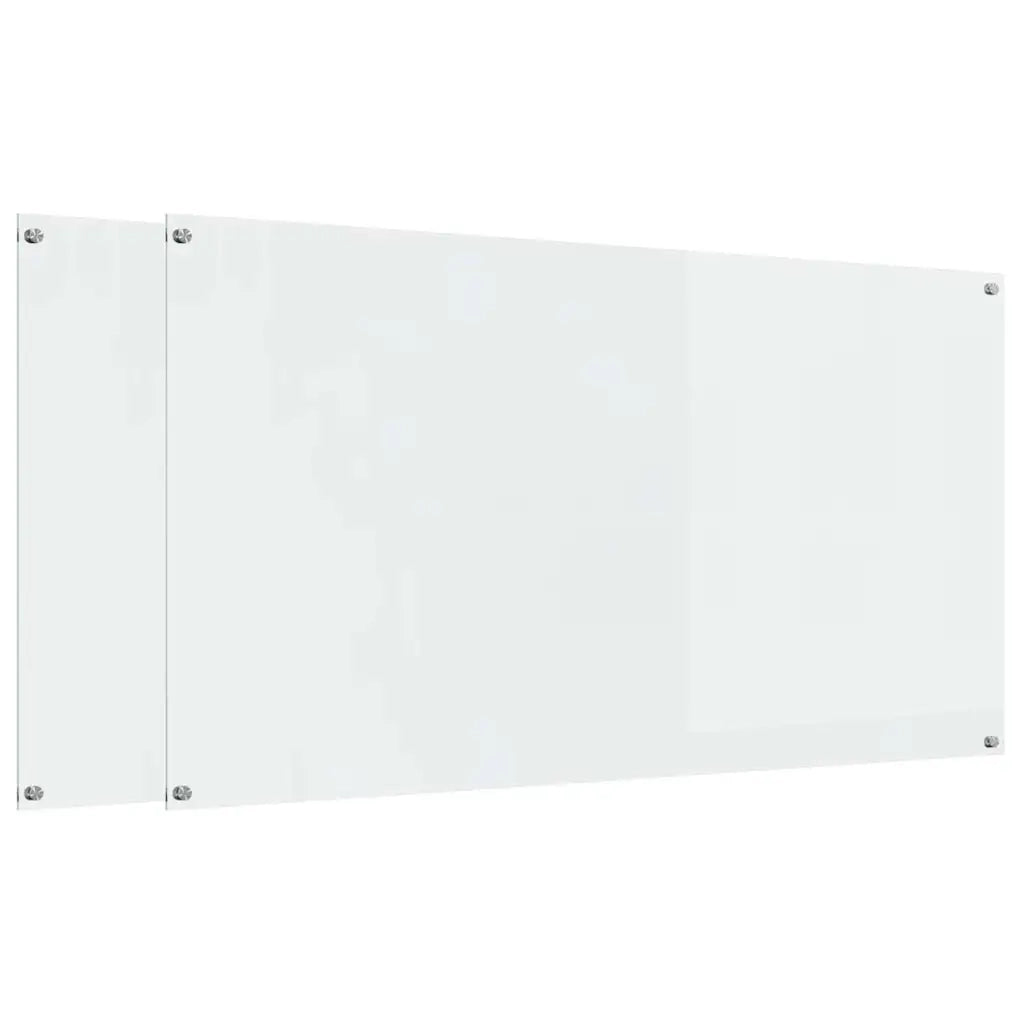 Rivestimento da Cucina 2 pz-Set di 2 Paraschizzi per Cucina Trasparente 110 x 60 cm