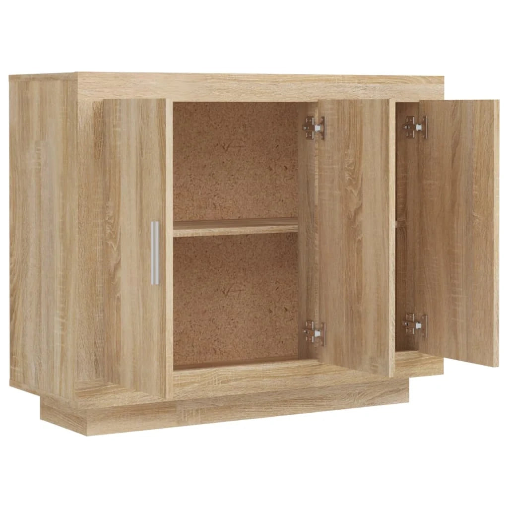 Buffet credenza cassettiera armadio mobile contenitore organizer cucina soggiorno rovere Sonoma 92 x 35 x 75 cm legno ingegnerizzato marrone 02_0031740
