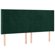 Testiera | Testata ad Orecchio Verde Scuro 203x16x118/128 cm in Velluto