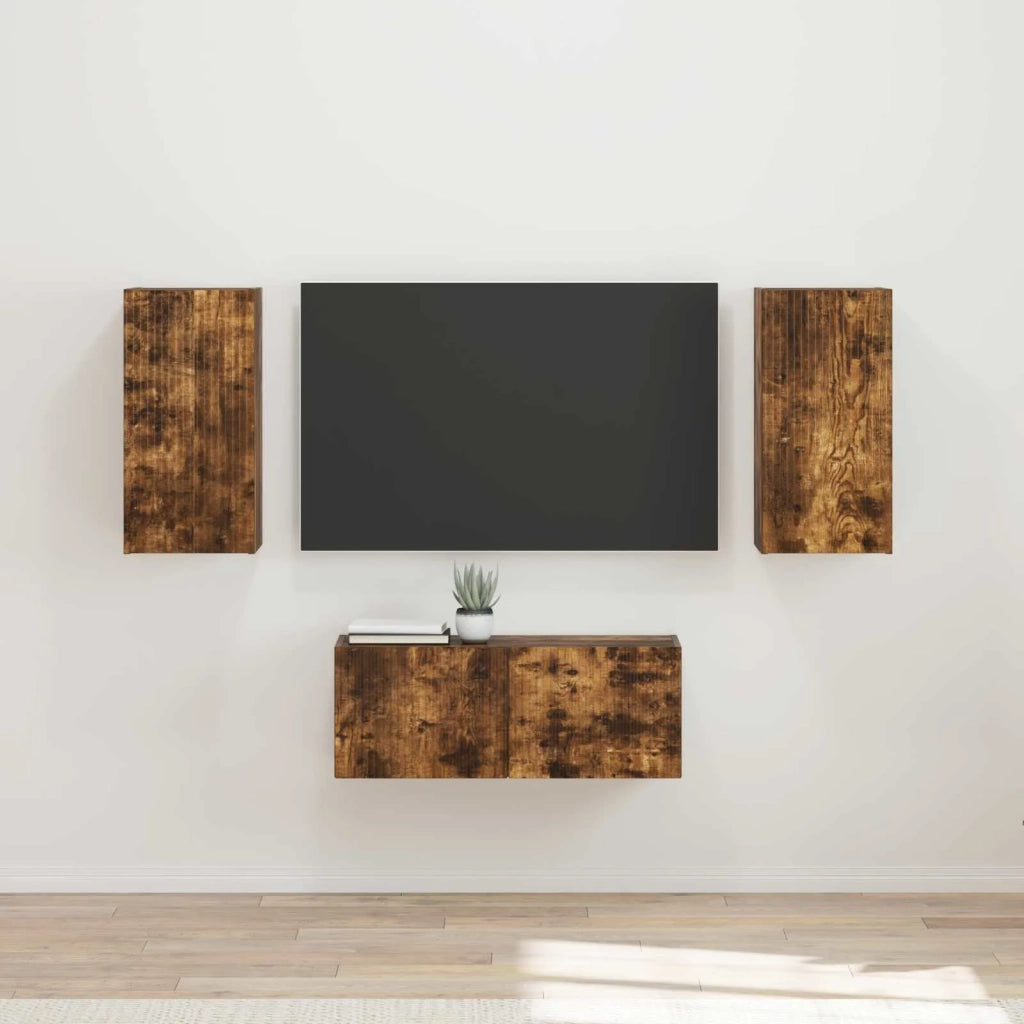 Set mobile TV 6 pcs Rovere fumé Legno multistrato