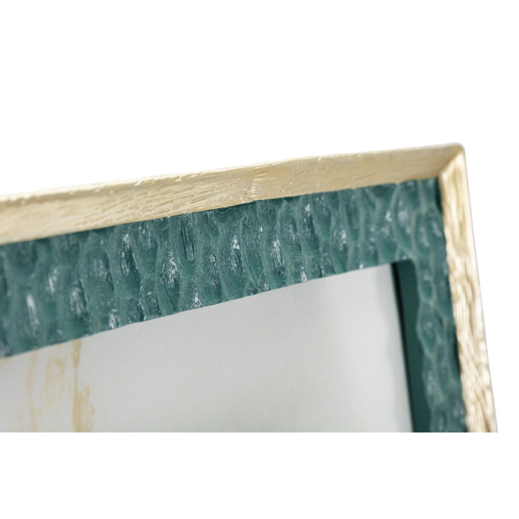Cornice portafoto Grent in resina verde smeraldo e oro 20x25