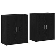 Credenza 2 pz | Madia | Buffet da pranzo | Armadio da pranzo Rovere Nero 60 x 31 x 70 cm Legno multistrato