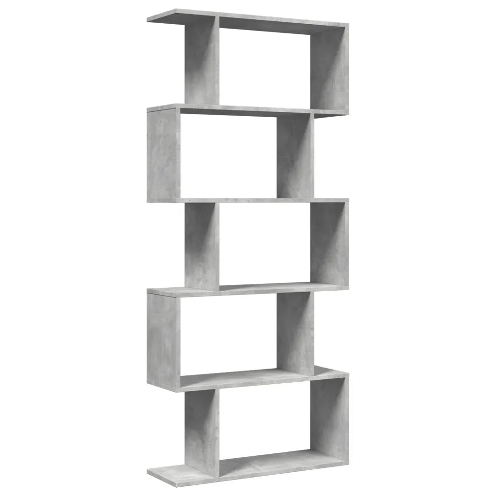 Libreria Divisorio 5Piani Grigio Cemento 70x24x161cm Truciolato 858096
