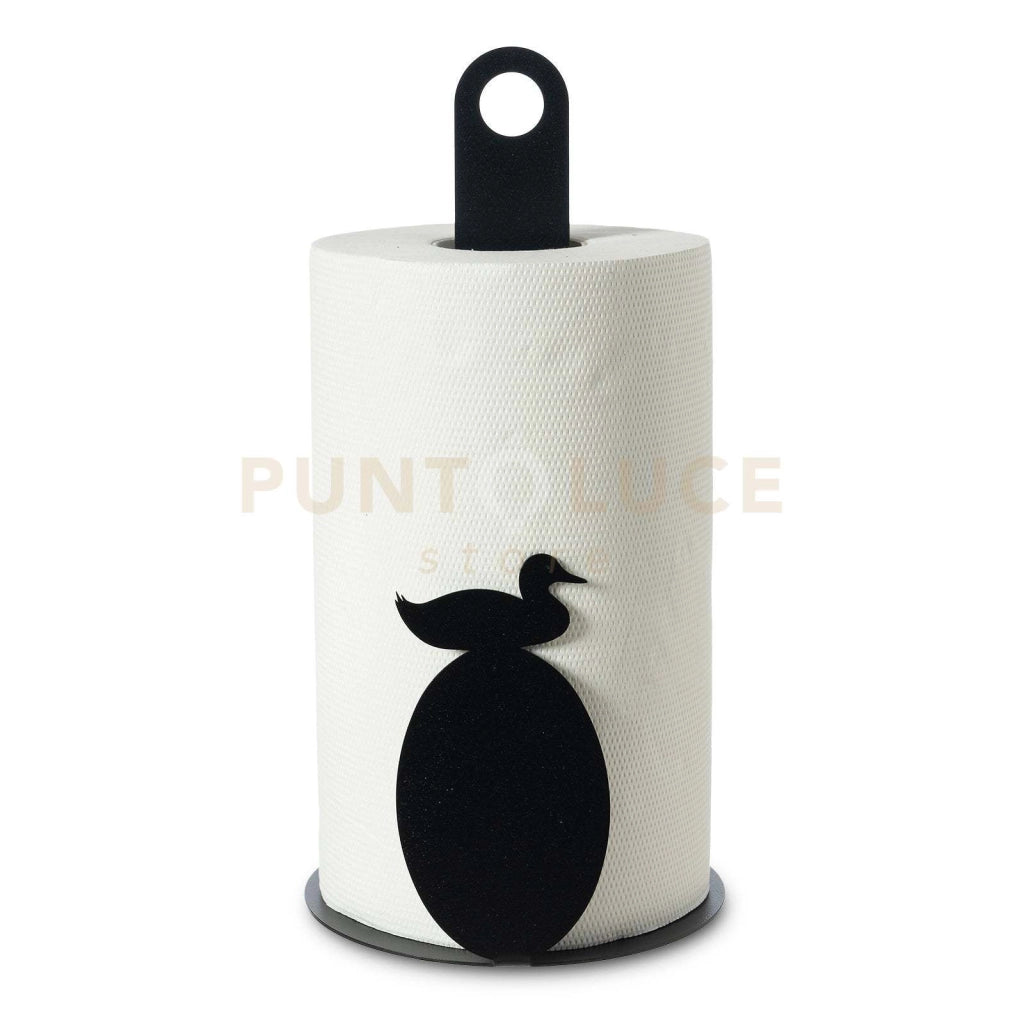 Porta rotoli da cucina Duck Nero
