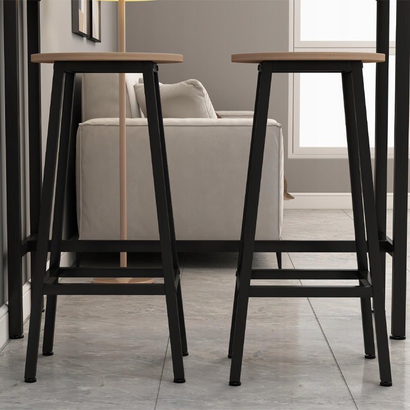 2x sgabello da bar sedia alta sgabello da cucina sgabello in metallo rovere 65 cm