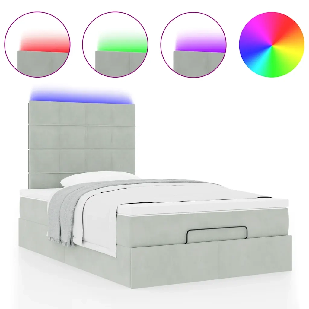 Struttura Letto Pouf con Materassi 120x200 cm Velluto 3314312