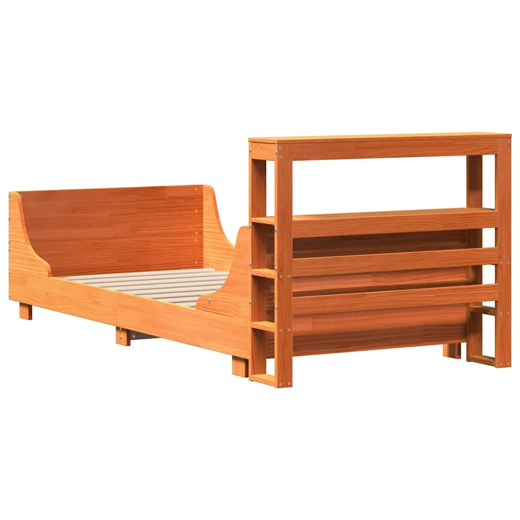 vidaXL Letto senza Materasso Marrone Cera 75x190 cm in Legno di Pino