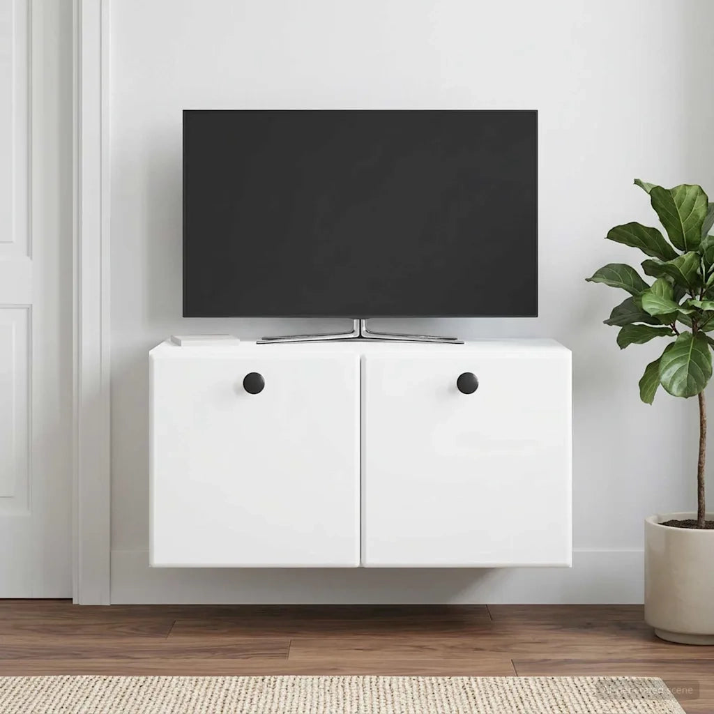 Mobile Porta TV da Muro 59,5 x 31 x 30 cm Bianco 899215