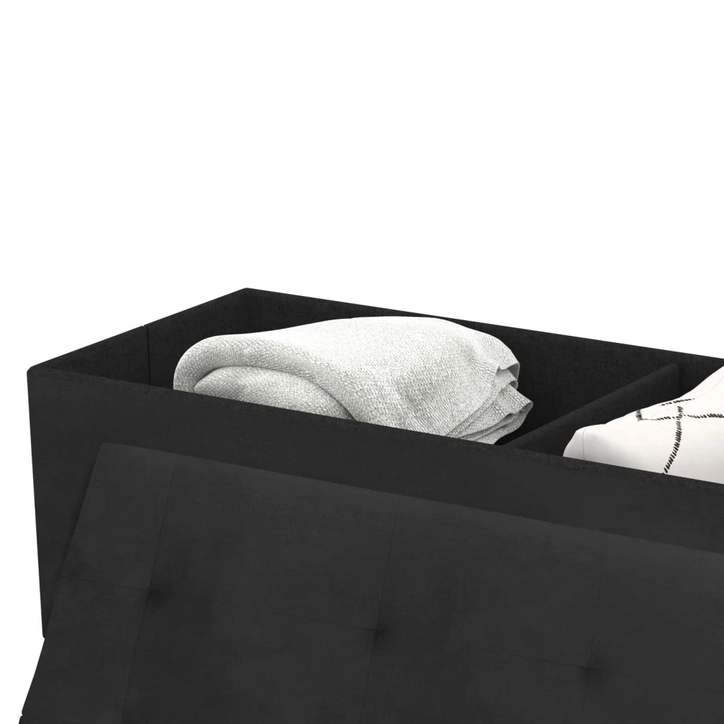 IDMarket - LOUIS panca con gambe in metallo dorato 100 cm velluto nero