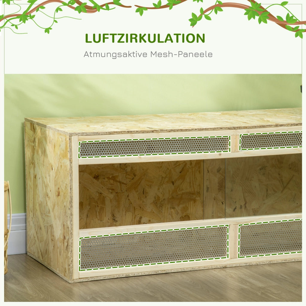 Terrario in Vetro per Rettili e Anfibi ¨C Xylo ¨C Porte Scorrevoli con Griglie Aerazione 120x50x50cm