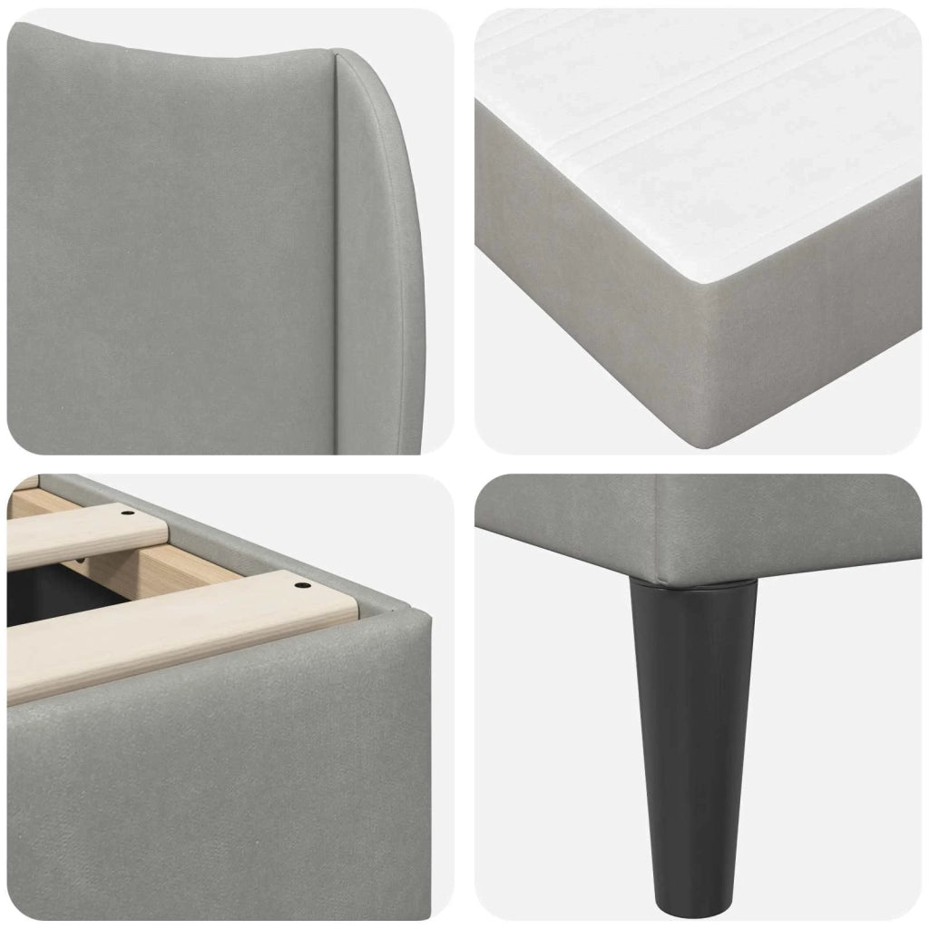 Struttura del letto Grigio Chiaro 140 x 190 cm Velluto