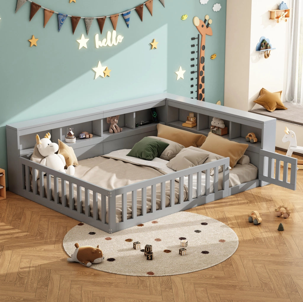 Daybed 140x200 cm con vano laterale, rete a doghe e presa USB