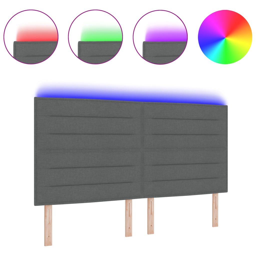 Testata LED Design Linee Grigio Scuro 90 cm Tessuto