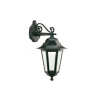 Applique Da Esterno Contemporanea Esagonale Alluminio E Vetro Nero 1 Luce E27