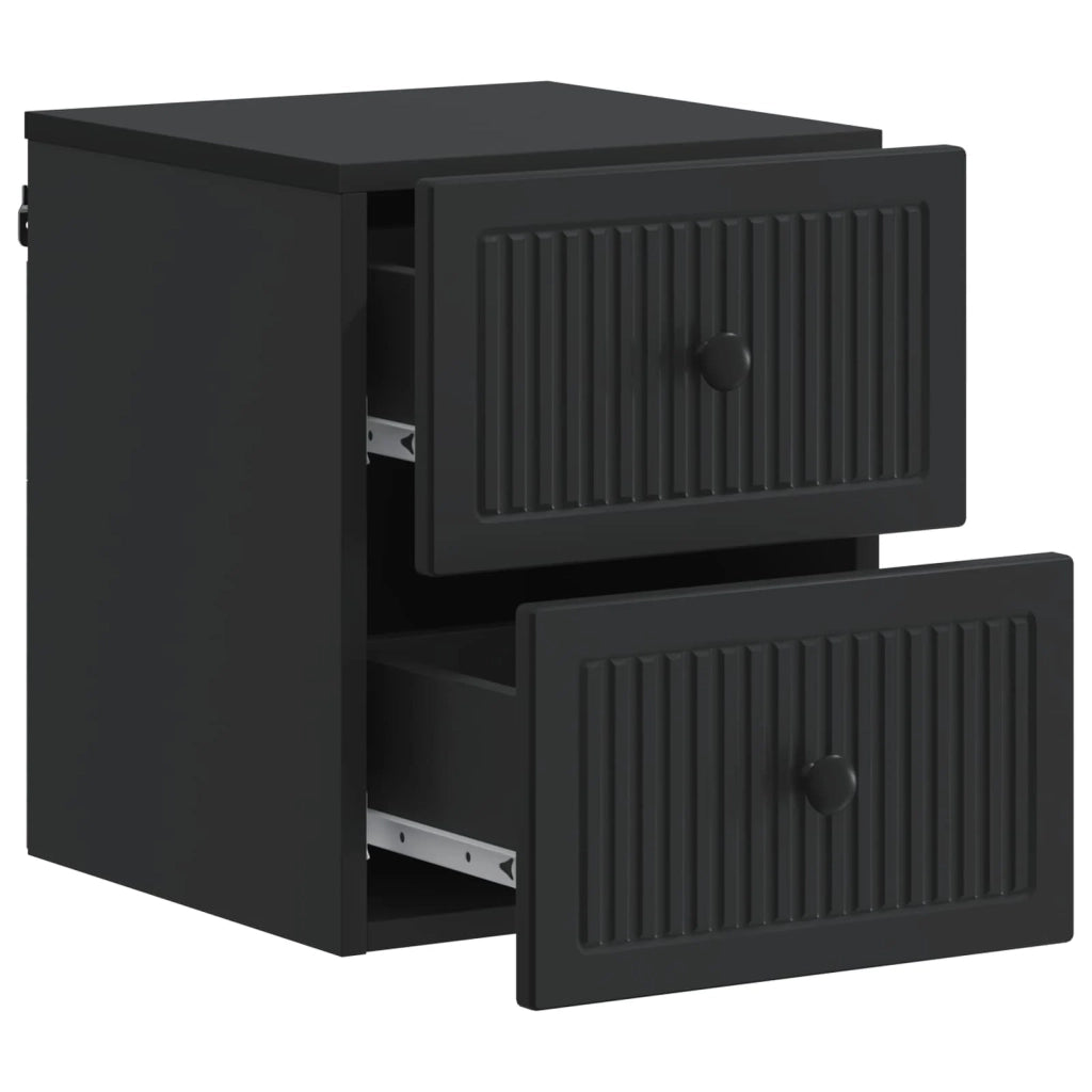 Mobiletto da notte a muro con cassetto Nero 33 x 34,5 x 40 cm 897957