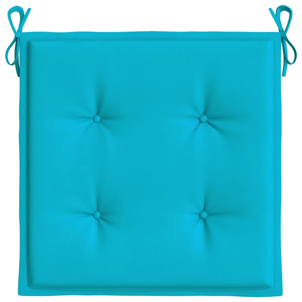 Cuscini per Sedia 2 pz Turchese 50x50x4 cm in Tessuto