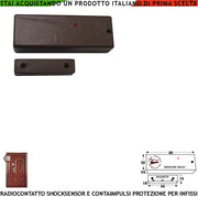 Sensore Magnetico Wireless Fr. 433,92 MHz Rilevatore Sismico Regolabile Per Antifurto Ingresso NC e Contaimpulsi Per Switchallarm Codice SecurLysa Anticollisione Rileva Trapano e Tentativi di Scasso